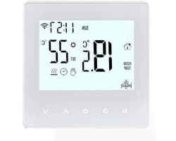 Slimme Thermostaat - Wandthermostaat Kamerthermostaat - Energie Besparen - Programmeerbare Verwarming - 10 cm - Wit