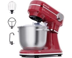 SUNCOK Keukenmixer, krachtige motor van 1500 W, met twee roestvrijstalen mengkommen (4,5 l en 5,5 l), multifunctionele deeghaak, geschikt voor bakken en kneden van deeg.