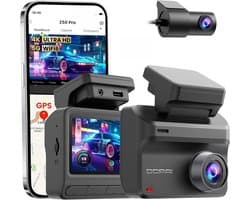 Dashcam voor auto - Zwart - Z50Pro zonder SD-kaart - 4K+1080P Dual-opname met GPS en Nachtzicht - Voor Auto's
