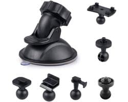 Dashcam voor auto - Zwart - Kunststof - Dashboard en Voorruit Zuignaphouder met 6 Scharnieren - Universeel