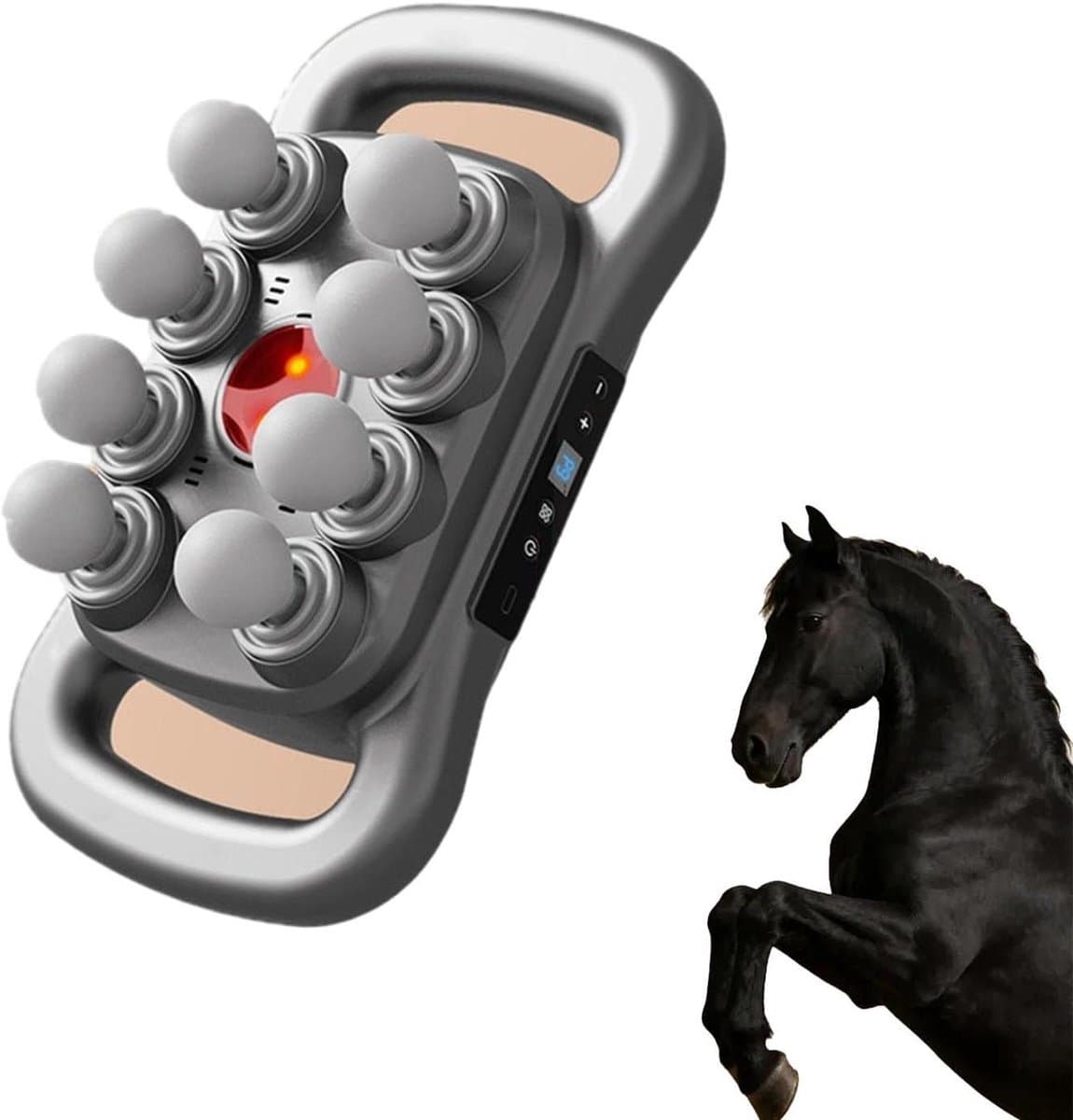 Massagepistool Paard - Halo Stimulator - Spierverzorging Paard - 8 Massagekoppen - 338 x 14 x 19 cm - Grijs — afbeelding 1