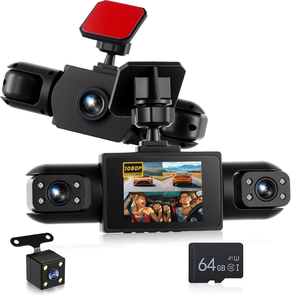 Dashcam 1080P - 4-kanaals systeem - Groothoekcamera's - Nachtzicht - Voor Auto's — afbeelding 1