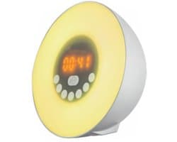 Grundig Wake-Up Light met FM-Radio - Lichtwekker met Simulatie van Zonsopgang - Digitale Licht Wekker met 10 Natuurlijke Geluiden en Kleurenverlichting - Inclusief Snooze- en Timerfunctie