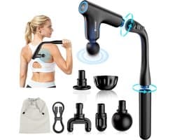 Massagepistool - Spierstimulator Percussie - Spierherstel - Verwijderbare Handgreep - 39.5 cm - Zwart
