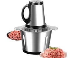 Elektrische Hakmolen - Keukenmachine Groente - Snel Ingrediënten Snijden - Compact en Draagbaar - 19x19x19 cm - Zilver
