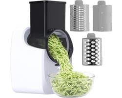 Elektrische Rasp - Keuken Snijder - Maaltijdvoorbereiding Versnellen - 3 Verschillende Kegels - 14x16x29cm - Wit