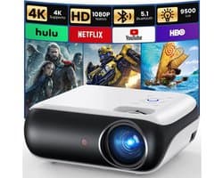 Mini 4K Projector - Draagbare Projector - Native 1080P Resolutie - Bluetooth 5.1 - Voor Films en Gaming