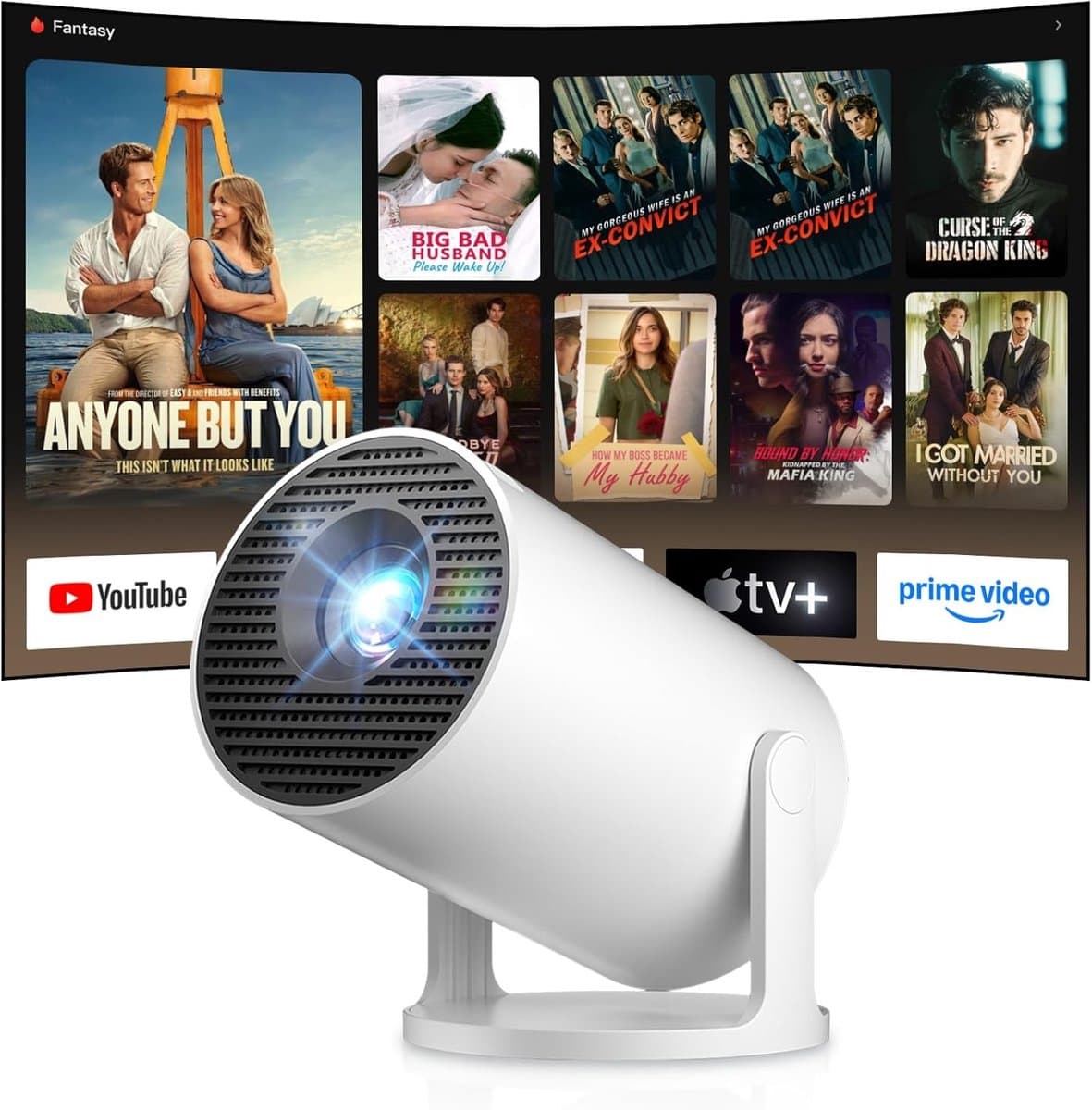 Mini-beamer - Draagbaar - 4K ondersteuning - Wifi 6 en Bluetooth 5.4 - Voor Thuisbioscoop en Outdoor — afbeelding 1