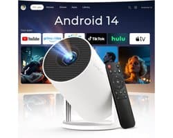 Mini Beamer - Draagbaar - WiFi 6 en Bluetooth 5.4 - Ondersteunt 1080P en 4K - Voor Thuis en Buiten