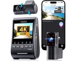 Thijox - VIOFO A329S 3CH 4K Dashcam Auto Voor en Achter, 4K 2K 2K 3 Lenzen, Energiebesparende Parkeermodus, 210° Ultragroothoek Binnencamera, Wi-Fi 6