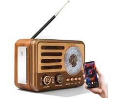 Retro-radio met Bluetooth – vintage transistor – kleine AM/FM/SW-radio – ondersteunt USB/TF/Aux-MP3-afspelen – oplaadbaar – voor thuis, kantoor, buiten.L