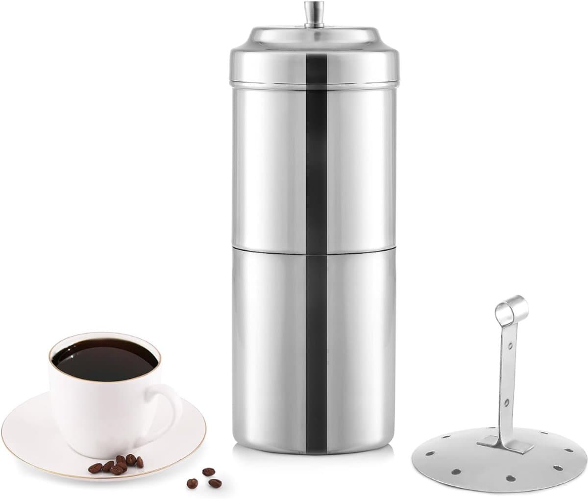 DYVNS® Koffiezetapparaat Filterkoffie - Koffiemachine Handmatig - RVS - 207 ml — afbeelding 1
