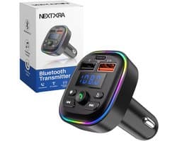 Nextora Bluetooth Transmitter - Bluetooth Receiver - Bluetooth Ontvanger - Bluetooth Transmitter Auto - Bluetooth Auto - Bluetooth 5.3 - USB Autolader - Bluetooth Adapter Auto - Zwart