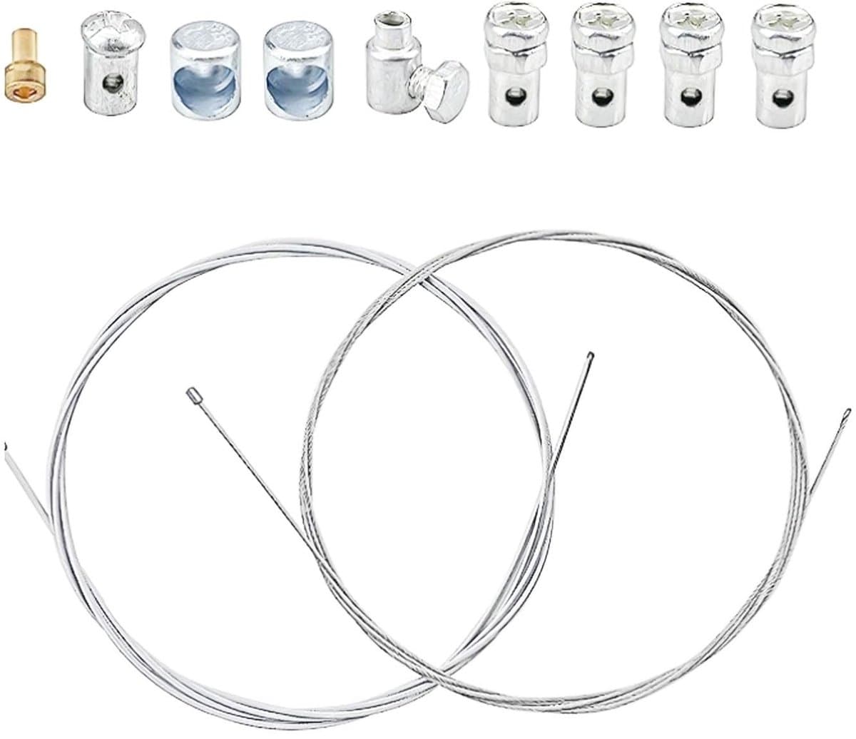 Dailygoods- Reparatieset Universeel - Koppelings-/Remkabel - 2 x Gaskabel 2 m - Inclusief Kabelbinder - Hoogwaardig Staal - Duurzaam en Slijtvast - Kabelset — afbeelding 1