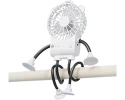 Bureauventilator Robotvorm - Persoonlijke ventilator - Koelte Bieden - Stabiele Zuignap - 5x16.7x5 cm - Wit
