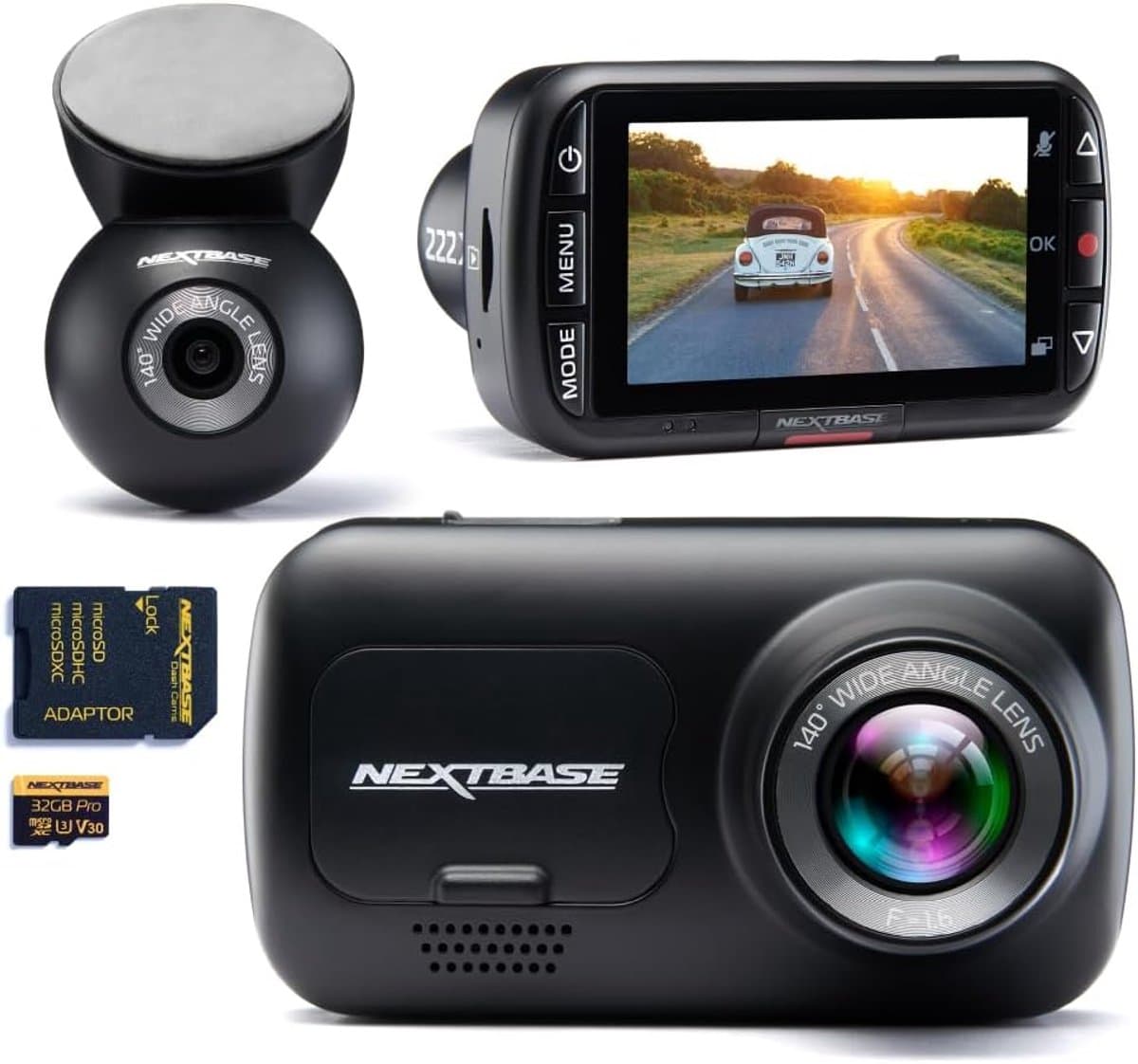 Thijox - Full HD 1080p Dashcam voor en Achter met Achterruitcamera, 32 GB SD-kaart, Parkeermodus 24/7 & Click&Go Houder - Nextbase 222XR Alternatief — afbeelding 1