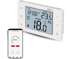 Slimme kamerthermostaat met WiFi en app voor verwarmings- en koelsystemen