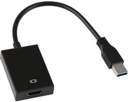 USB naar HDMI Adapter - Converter Beeldscherm - Extra Monitor Aansluiten - Ondersteunt Audio en Video - 1080p Full HD