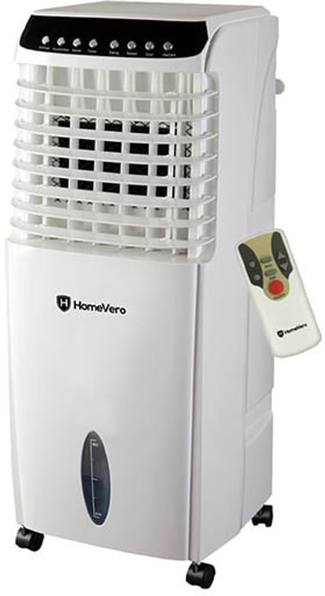 HomeVero Mobiele luchtkoeler - Aircooler - Ventilator - Op Wieltjes - 3 Snelheden - Aircooler - 10 liter — afbeelding 1