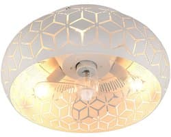 Reality Leuchten Moderne Ventilatoren E27 Bidar 3 Lichtpunten Rond Grijs Metaal Slaapkamer
