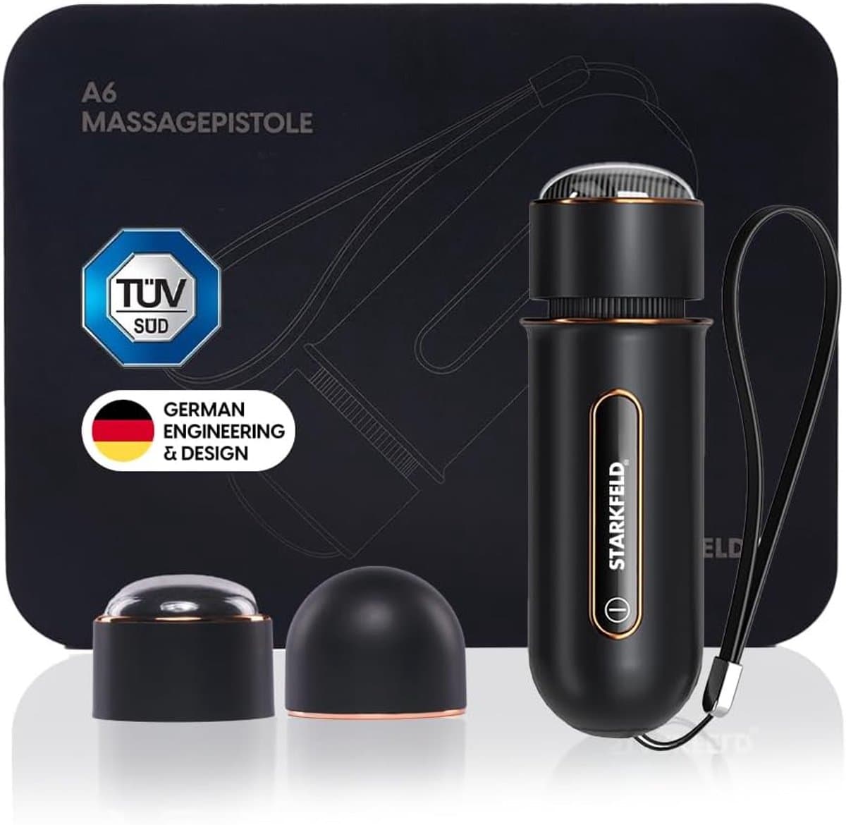 SnelShoppen - Mini Massage Gun - Compact Deep Tissue Massageapparaat - Stil & Krachtig - 2 Opzetstukken - Ultra Licht & Draagbaar - Elegant Ontwerp - — afbeelding 1