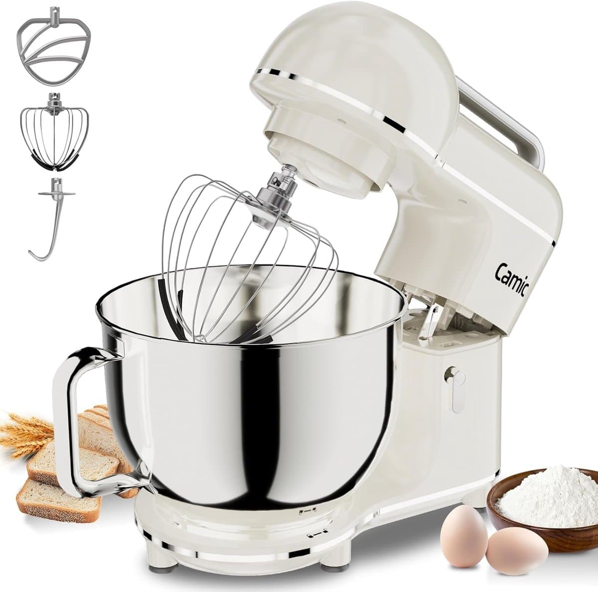 SnelShoppen - Food Processor 2000W - 10 Snelheden - RVS Mengkom 7L - Kneedmachine met Kneedhaak, Klopper en Spatdeksel - Ideaal voor Brood, Pizza, Taa — afbeelding 1