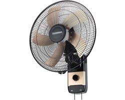 Industriële Wandventilator - Elektrische Ventilator Krachtig - Ruimte Koelen - Aluminiumlegering Bladen - 53 x 42 cm - Zwart