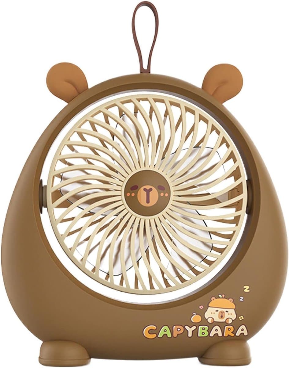 Bureauventilator - Tafelventilator USB - Persoonlijke Koeling - Stil en Draagbaar - 15 cm - Bruin — afbeelding 1