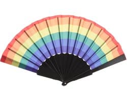 Opvouwbare Handventilator - Regenboog Ventilator - Foto Accessoire - Compact Opvouwbaar - 41 x 23 cm - Regenboog