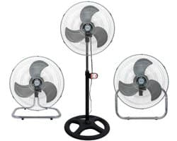Equalize Ventilator 3 in 1 - 80 watt - Industrial - Zeer Krachtige Ventilator - Statief, ophangen of neerzetten - Roest Vrij Staal - Kop van 45cm - RVS