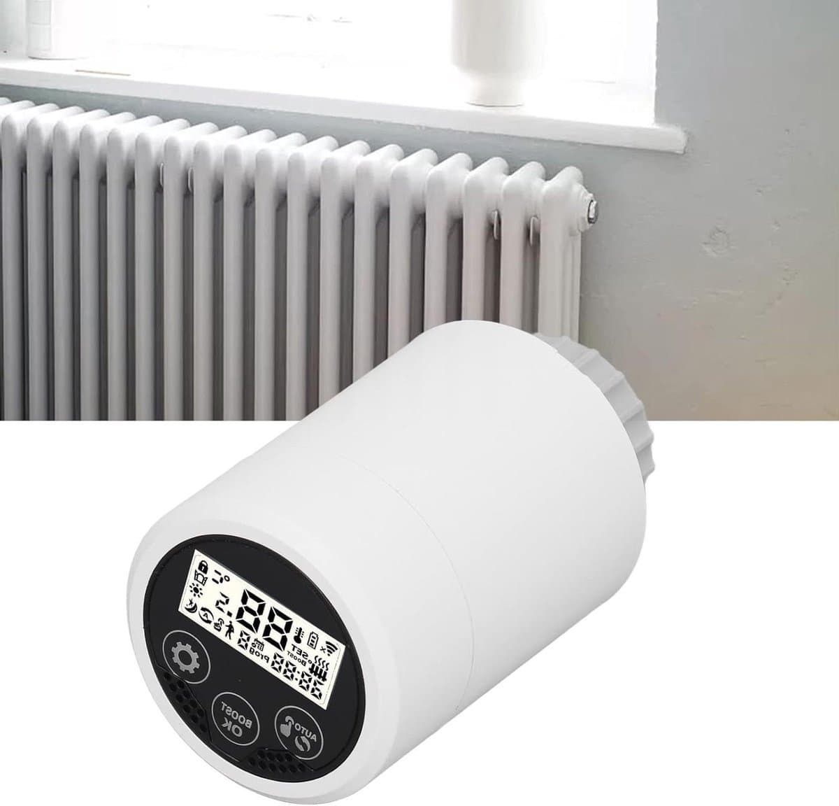 Slimme Thermostaatkraan - Radiatorregelaar - Temperatuur Regelen - Wekelijks Programmeerbaar - M30x15 mm - Wit — afbeelding 1