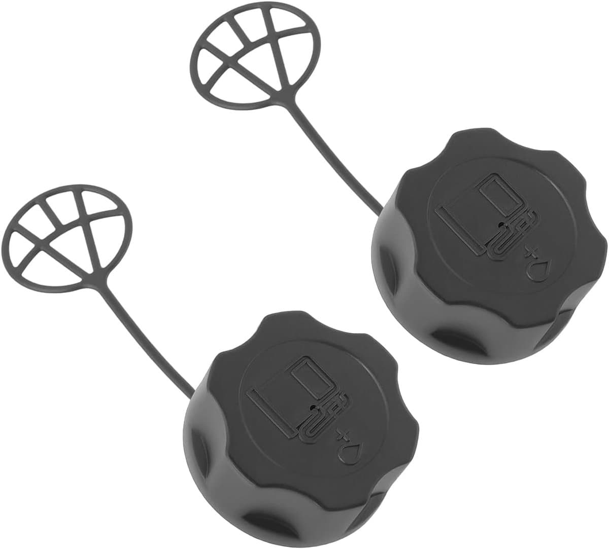 SnelShoppen - 2 Pack Brandstoftankdop Grasmaaier Vervangingsdeksel 47x19.5mm - Zwart Kunststof voor Fuxtec, Güde, Rotfuchs Grasmaaiers — afbeelding 1