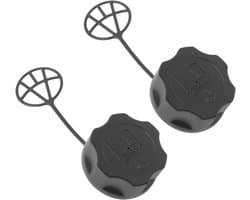 SnelShoppen - 2 Pack Brandstoftankdop Grasmaaier Vervangingsdeksel 47x19.5mm - Zwart Kunststof voor Fuxtec, Güde, Rotfuchs Grasmaaiers