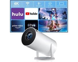 Beamer Full HD 1080P – 4K Ondersteuning – WiFi & Bluetooth – Automatische Keystone Correctie – Projector voor Thuisbioscoop