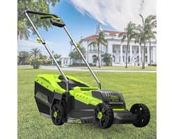 Elektrische Duwmaaier - Accu Grasmaaier Grasmaaier - Gazon Onderhouden - Borstelloze Motor - 33 cm Maaibreedte - Grijs