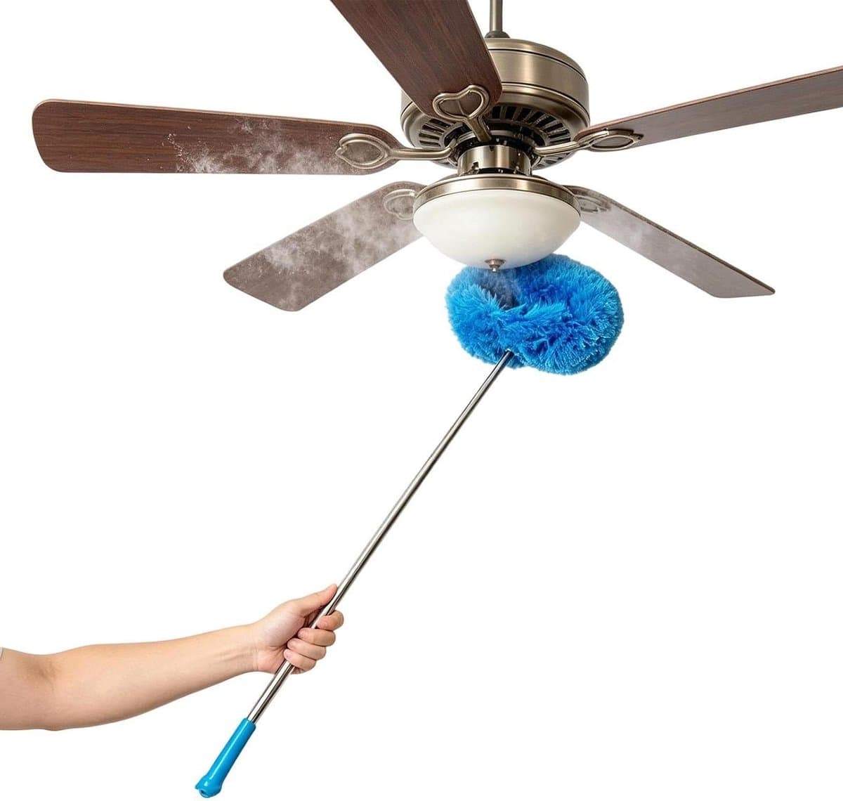 Ventilator Stoffer - Verlengstok Stoffer - Hoge Plekken Schoonmaken - Ultra-fijne Vezels - 115 cm - Blauw — afbeelding 1