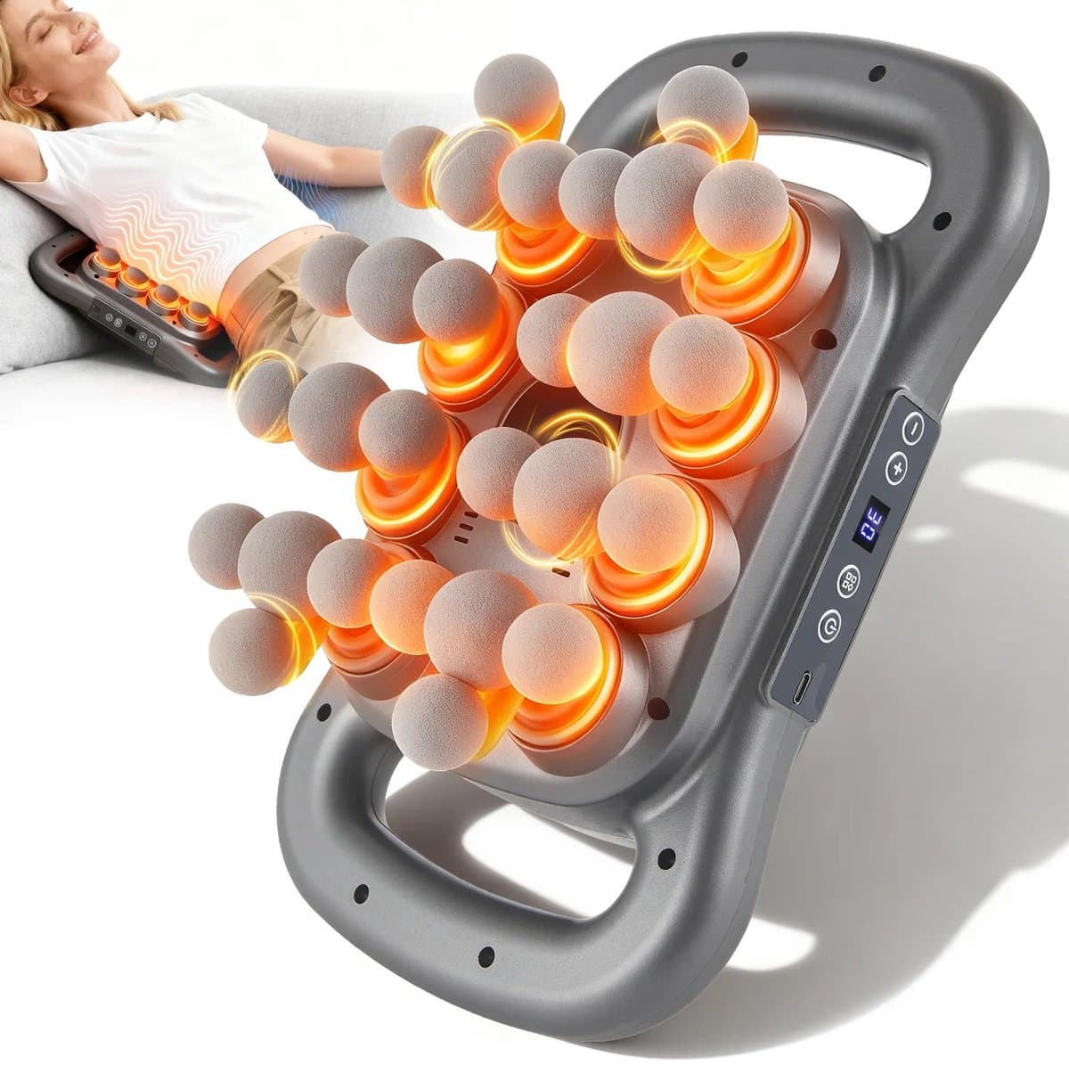 Velori Massagepistool 28 Koppen - Diepe Weefselmassage - Spiermassageapparaat - Nekmassager - Elektrische Massage Gun - 9 Intensiteitsniveaus - LCD Display - USB-C — afbeelding 1