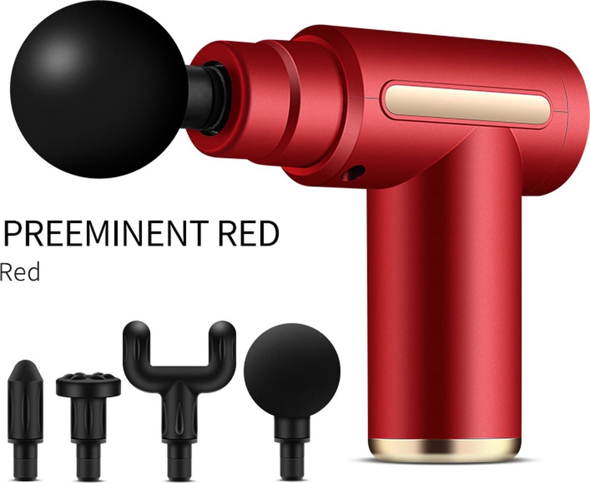 Mini massage gun - 4 koppen - 6 snelheden - diepe spierstimulatie - licht in gewicht (540 gram) - stil in gebruik - makkelijk mee te nemen — afbeelding 1
