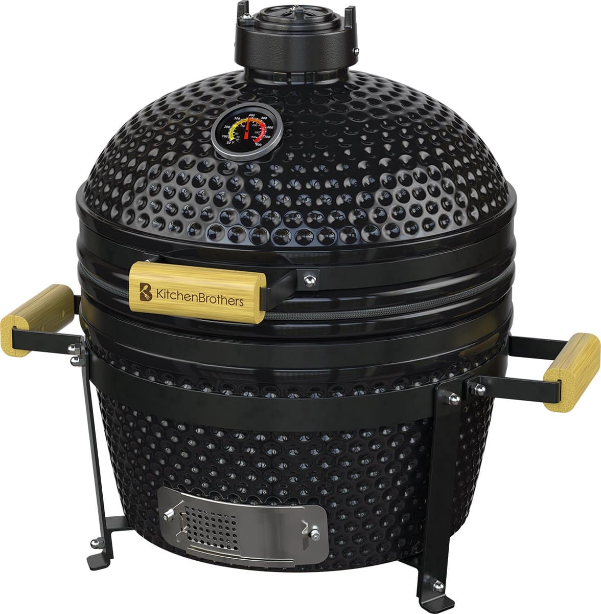 KitchenBrothers Kamado BBQ - 16 Inch Houtskool Barbecue - 34⌀ cm - PFAS-vrij - Deluxe Set - Egg BBQ met Accessoires - Zwart — afbeelding 1