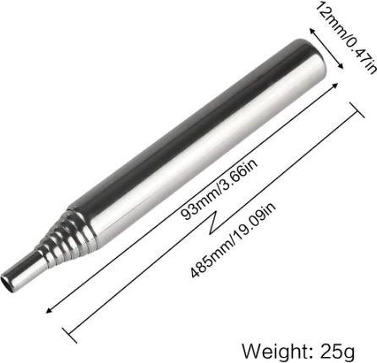 blaaspijp 48,5 cm in handige opbergkoker — afbeelding 1