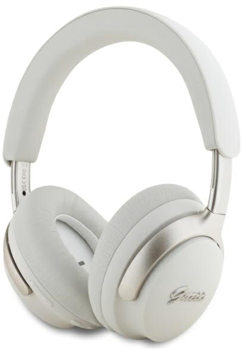 Guess Bluetooth ANC Headphones Metal Script Logo - Wit/Beige — afbeelding 1