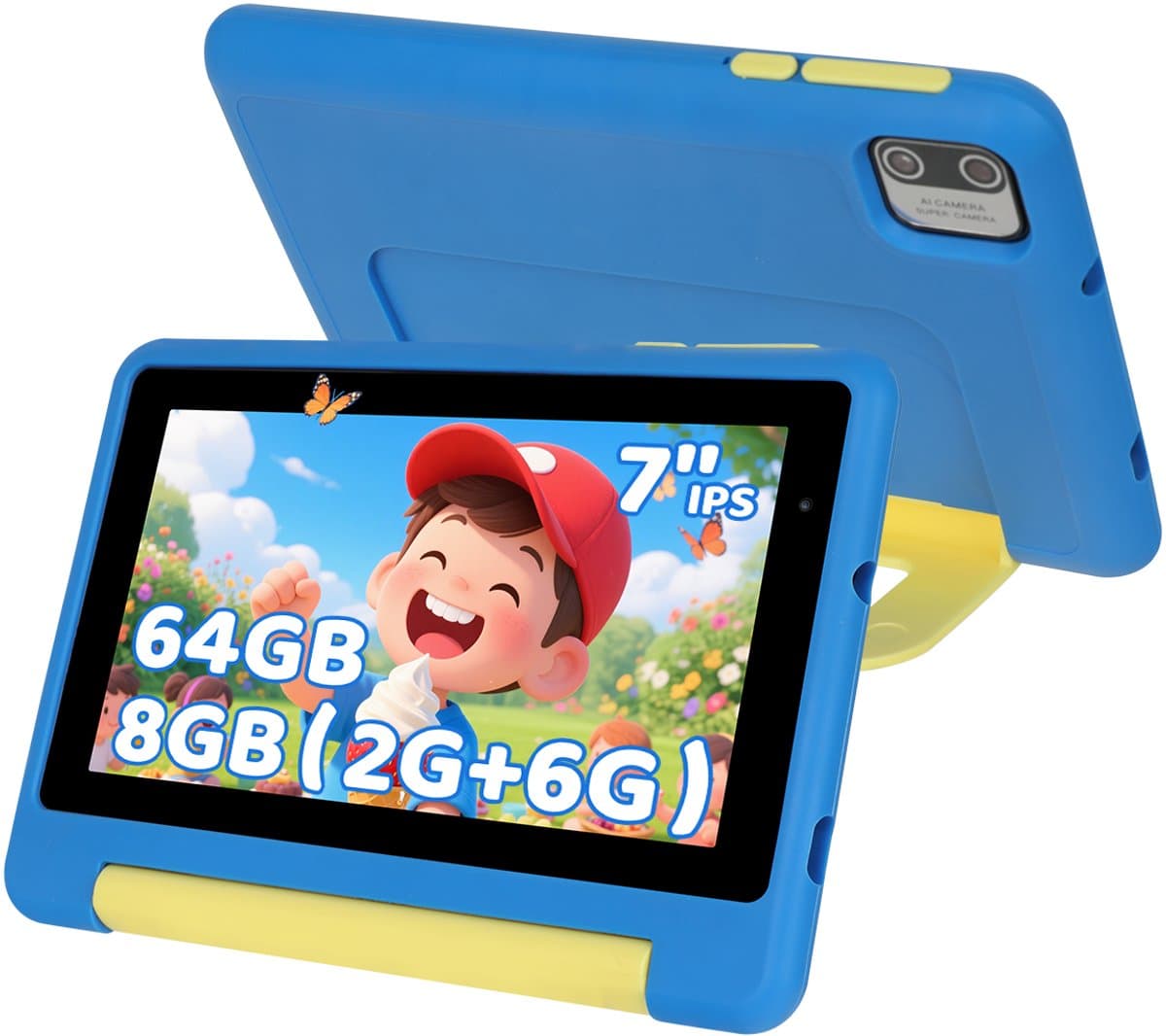 kotsren KT1018 - Android 13 kindertablet - 7 inch - 8(3+5)GB RAM/64GB ROM– 2500mAh - Blauw — afbeelding 1