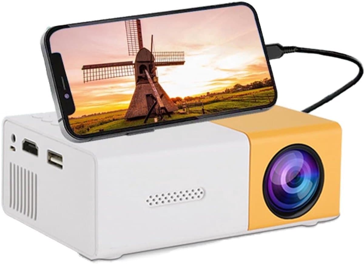 Mini Beamer - 1080P Full HD - Wifi Projector - Filmprojector voor buiten - Compatibel met HDMI, USB, Audio, TF-kaart, AV en afstandsbediening. (EU-stekker) — afbeelding 1