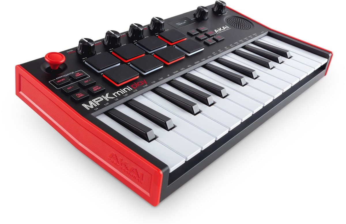 Akai Professional MPK Mini Play MK3 - MIDI-keyboardcontroller met ingebouwde luidspreker en geluiden plus dynamisch keyboard, MPC-pads, softwarepakket en Native Instruments Sound Package — afbeelding 1