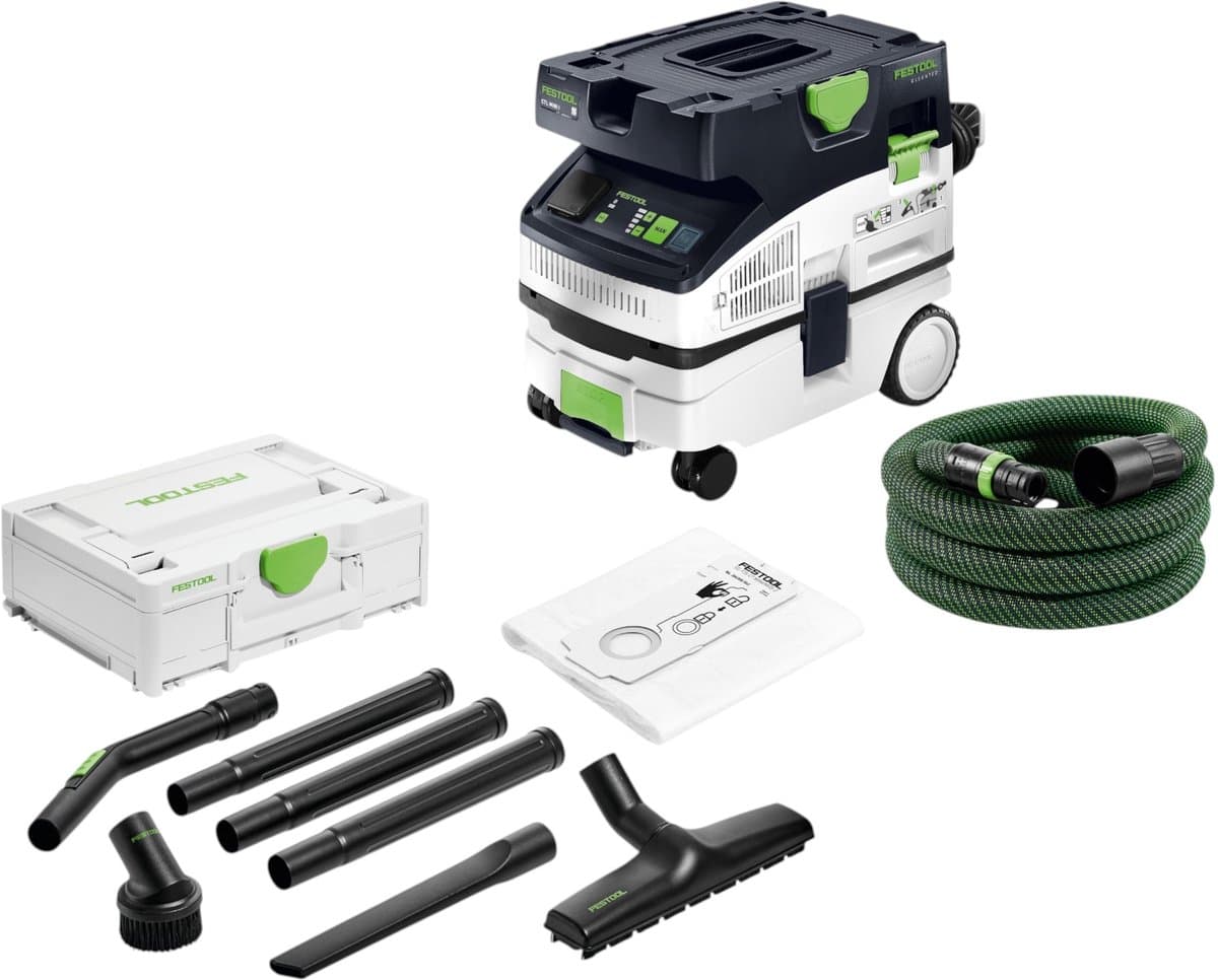 Festool CTL MINI I CLEANTEC mobiele stofafzuiger 1200 watt 10 l stofklasse L ( 578311 ) + 7-delige standaard reinigingsset ( 577257 ) — afbeelding 1