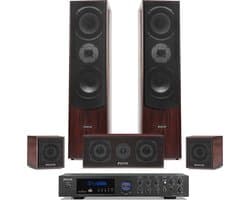 Surround set home cinema - Fenton 5.0 set met versterker en 5 speakers - Bluetooth / mp3 - Walnoot