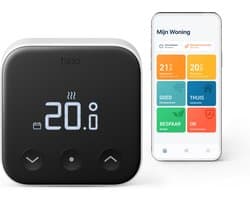 tado° Slimme Thermostaat X - Smart Thermostaat - werkt met Google Home, Alexa & Apple Homekit - Bedrade variant - Zwart/Wit