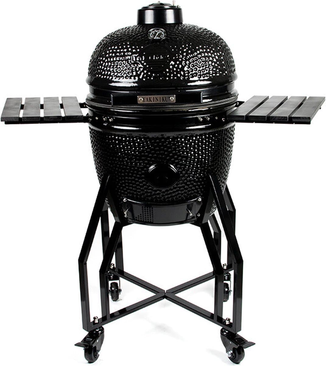 YAKINIKU Kamado - MEDIUM BASIC BLACK - Black Edition - 16 inch - Volledig Zwart - 41 cm Grilloppervlak - Inclusief Onderstel & Zijtafels — afbeelding 1