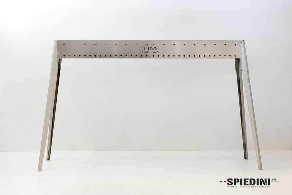 Spiedini - BBQ Miami 120 - Smalle dubbelwandige barbecue voor saté of spiesjes (120 cm) + rooster (37 cm) - Roestvrij staal — afbeelding 1