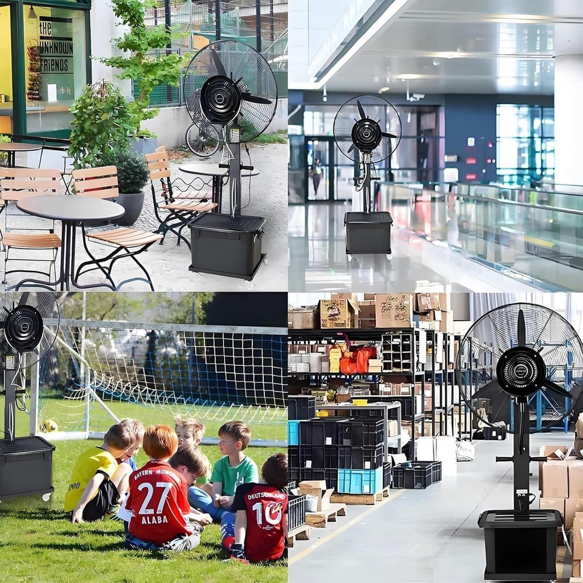 Professionele Staande Verrijdbare Verdamper Ventilator Buiten met Grote Waterreservoir — afbeelding 1